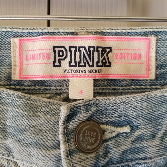 VS PINK denim bling sequin slim straight jeans - Picture 4 of 16